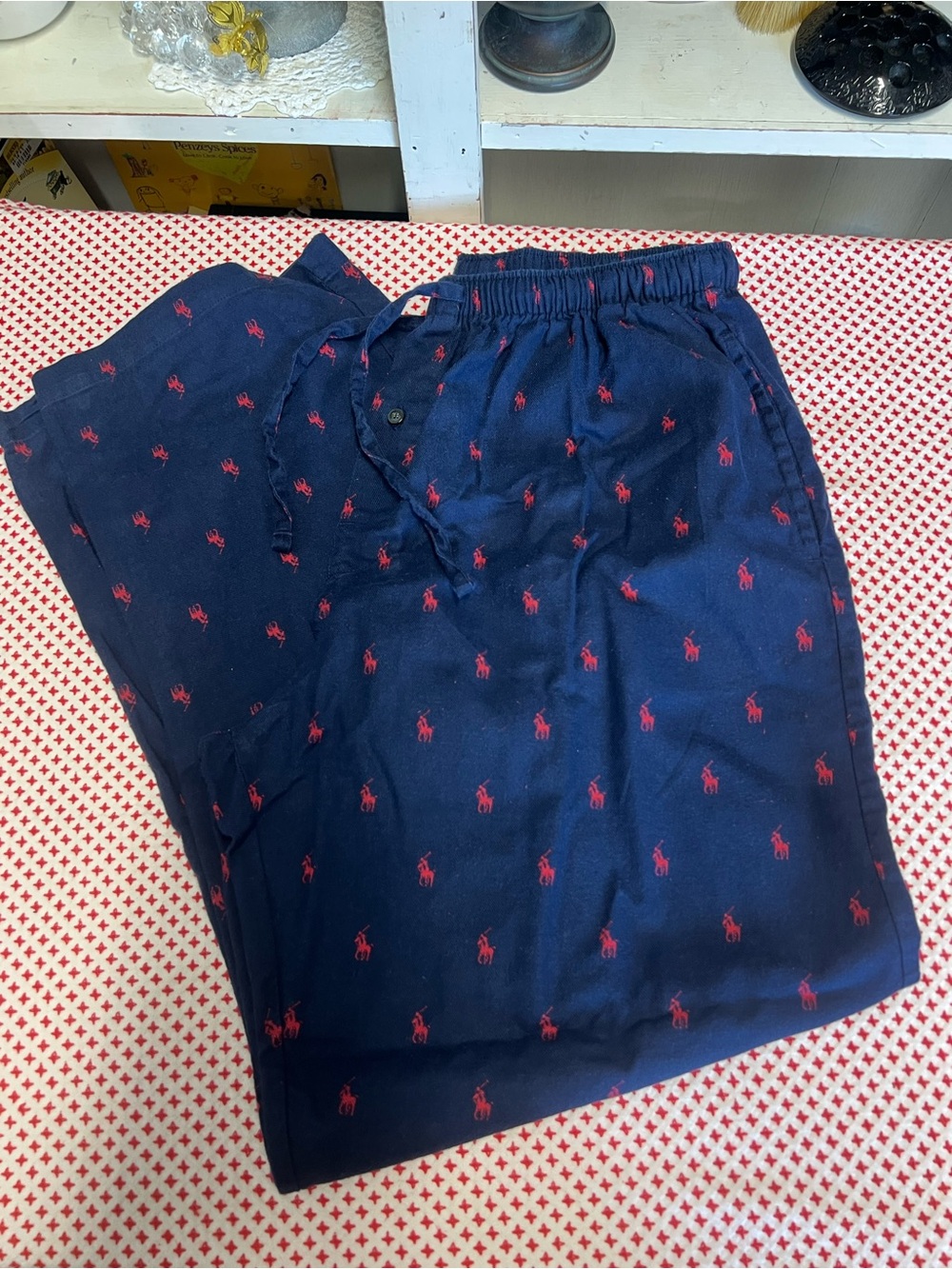 Polo Ralph Lauren pajama pants men’s medium blue red cotton sleepwear